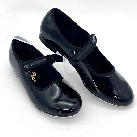 Dance Class Mary Jane Beginner Tap Shoes Childs Size 2.5 Black Patent Size New - Picture 4 of 13